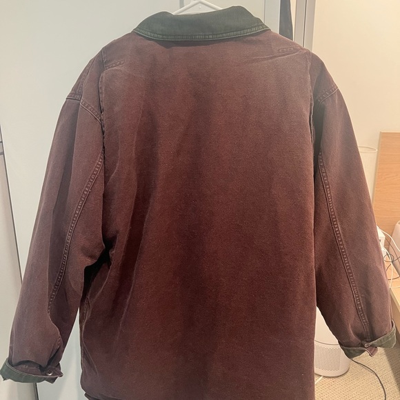 Vintage Women’s LL bean Green Collar Barn Chore Coat Brown- Women’s Medium - Picture 2 of 5